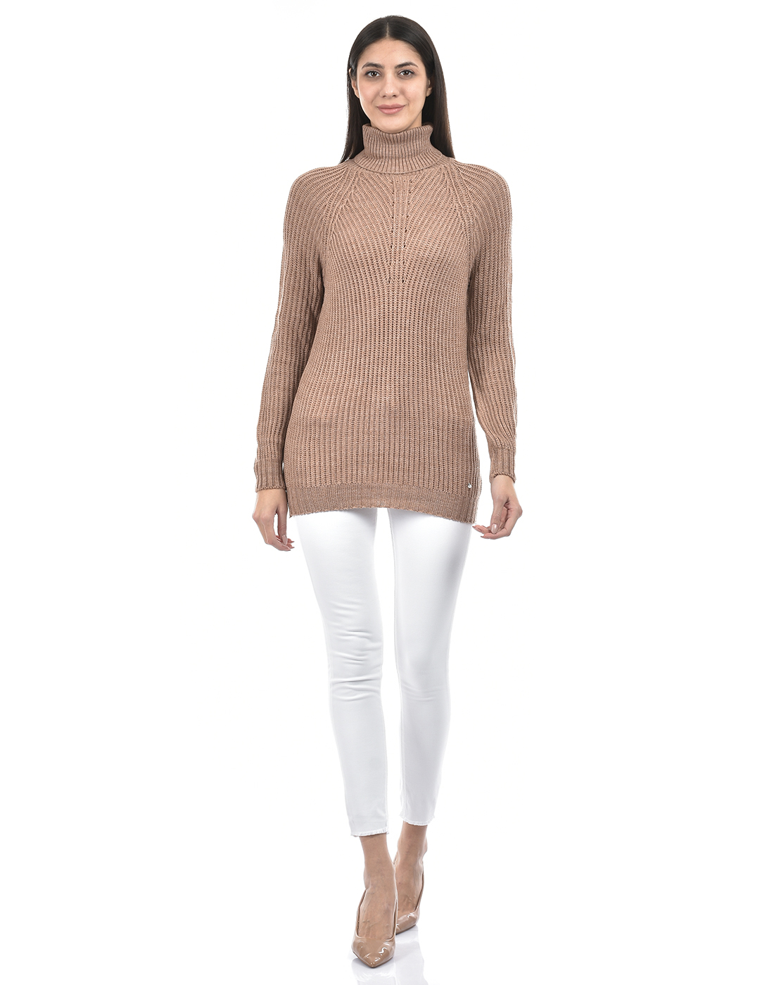 Numero Uno Women Self Design Brown Sweater